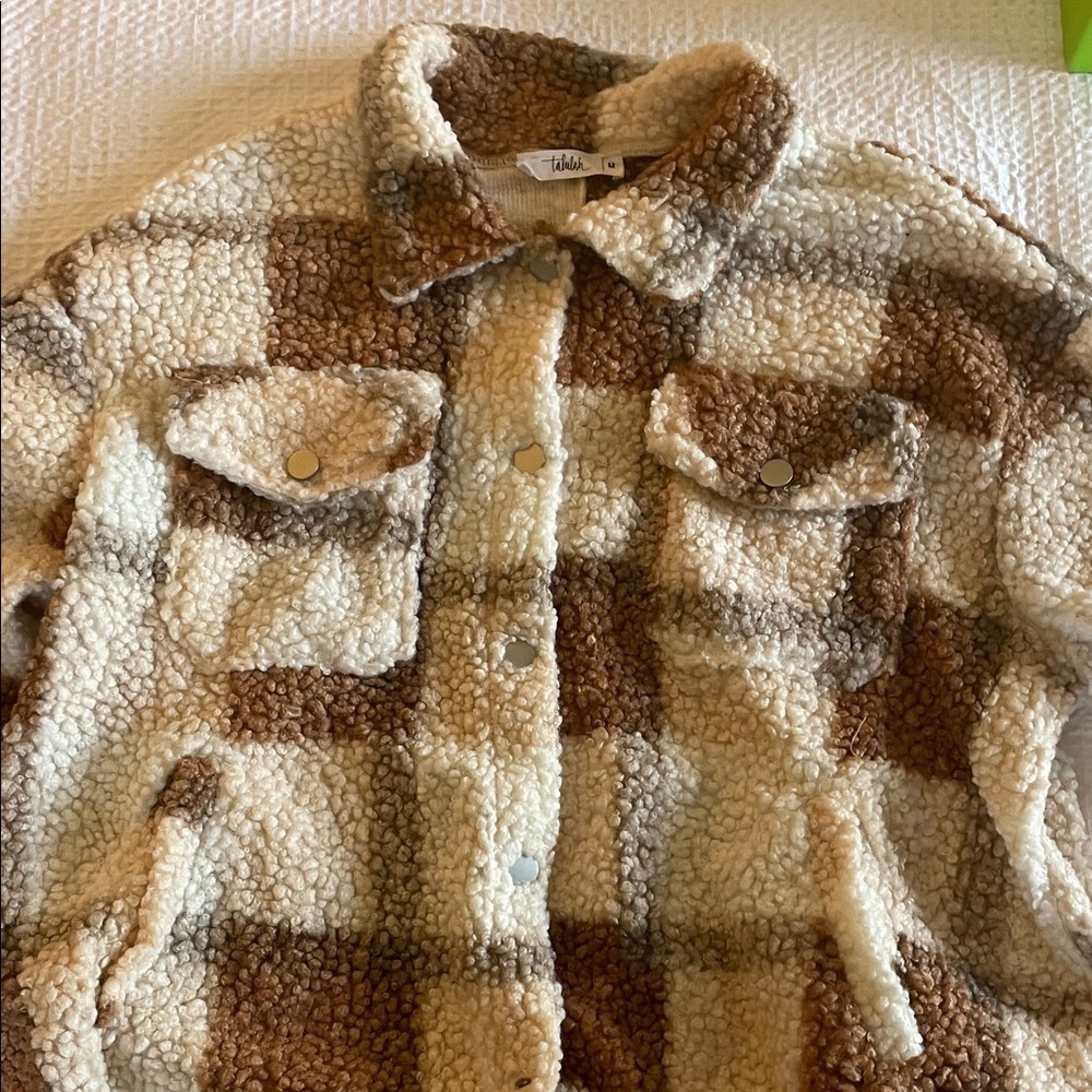 TALULAH Brown and Cream Plaid Jacket